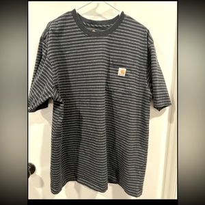 Men’s Carhartt Black w/ Gray Striped Original Fit T-Shirt Size XL